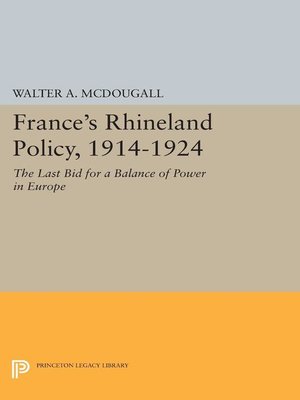cover image of France's Rhineland Policy, 1914-1924